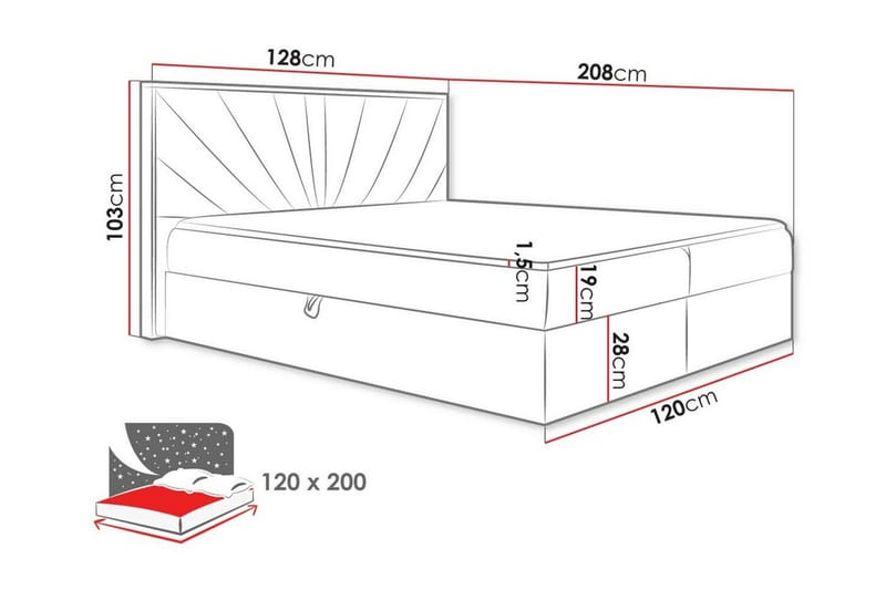 Oberting Sengeramme 120x200 cm - Grøn / Brun - Møbler - Senge - Sengeramme & sengestel