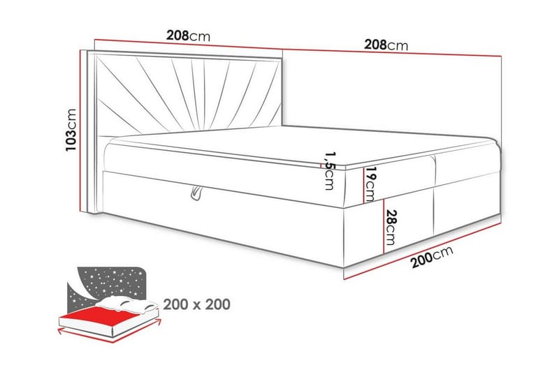 Oberting Sengeramme 200x200 cm - Brun/Træ - Møbler - Senge - Sengeramme & sengestel