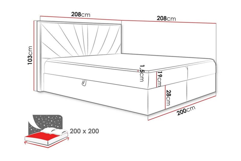 Oberting Sengeramme 200x200 cm - Grøn / Brun - Møbler - Senge - Sengeramme & sengestel