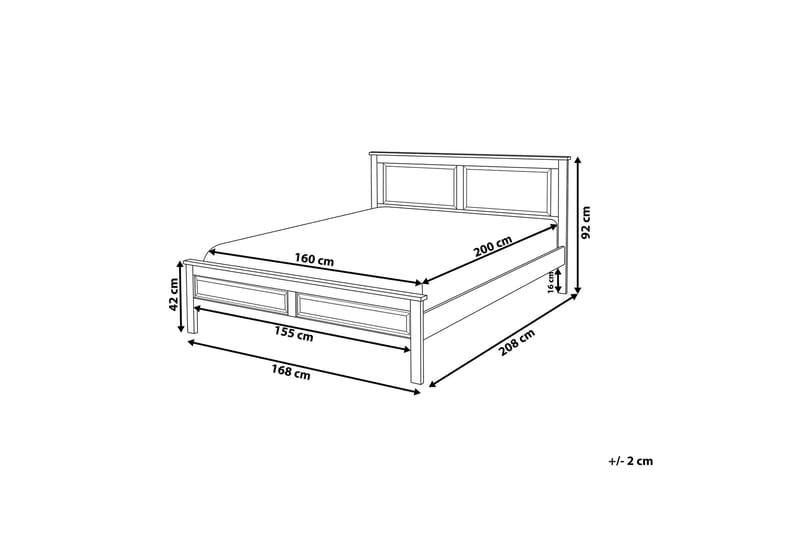 Olivet Dobbelt seng 160 | 200 cm - Blå - Møbler - Senge - Sengeramme & sengestel