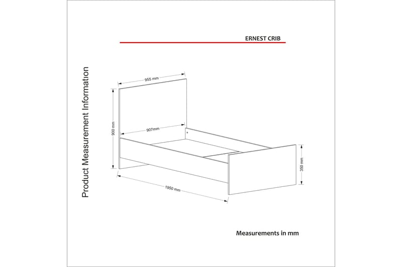 Op til sengeramme 90x190 cm - Hvid - Møbler - Senge - Sengeramme & sengestel