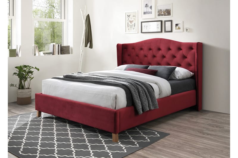 Paonia Sengeramme 160x200 cm - Rød/Træ/Natur - Sengeramme & sengestel - Sammenklappelig seng