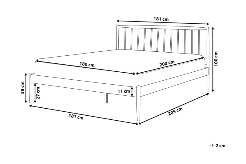 Parlan Boksseng 180x200cm - Hvid/Brun - Møbler - Senge - Sengeramme & sengestel