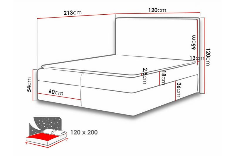 Pries Sengeramme 120x200 cm - Mørkebrun - Møbler - Senge - Sengeramme & sengestel