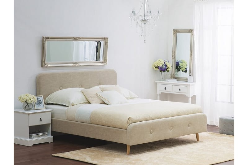 Rennes Dobbelt seng 160 | 200 cm - Beige - Møbler - Senge - Sengeramme & sengestel