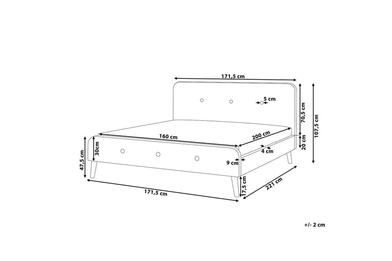 Rennes Dobbelt seng 160 | 200 cm - Beige - Møbler - Senge - Sengeramme & sengestel