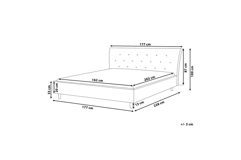 Saverne Dobbeltseng 160 | 200 cm - Grå - Møbler - Senge - Sengeramme & sengestel