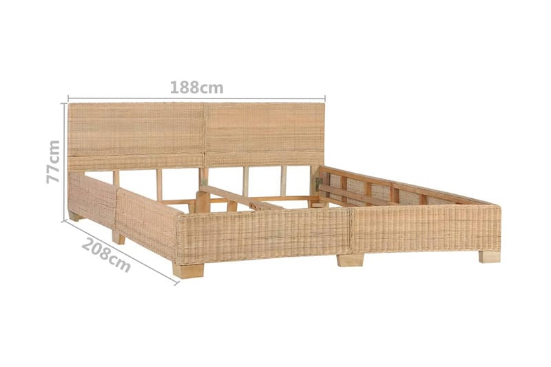 sengestel ægte rattan håndvævet 180 x 200 cm - Møbler - Senge - Sengeramme & sengestel