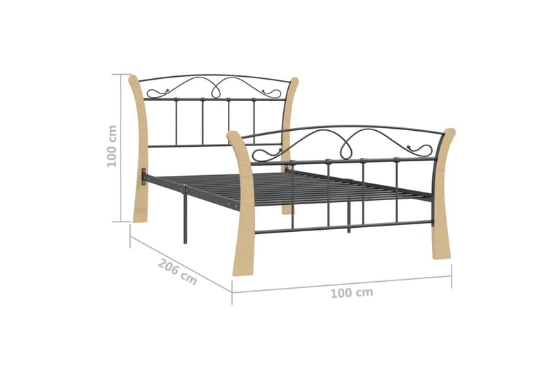 sengestel 100x200 cm metal sort - Sort - Møbler - Senge - Sengeramme & sengestel