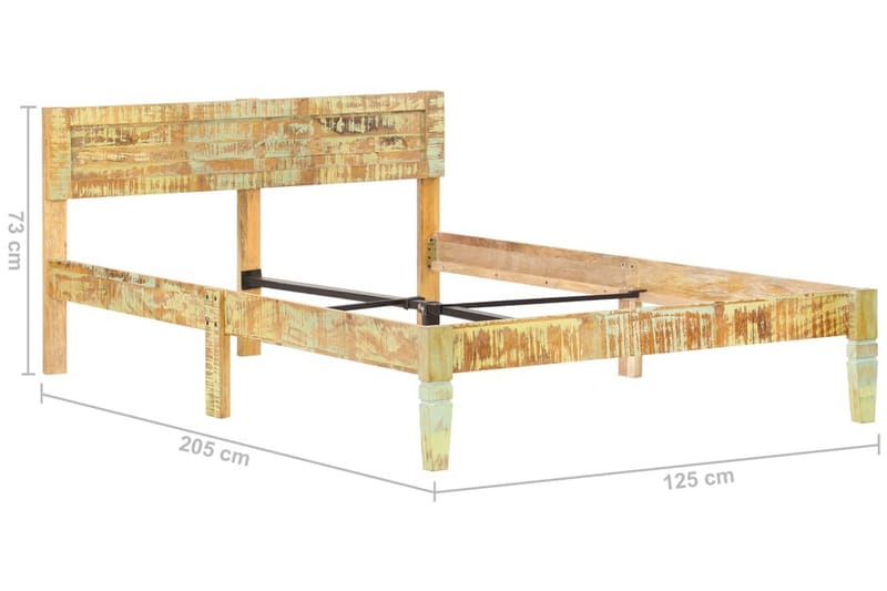 Sengestel 120X200 cm Massivt Genanvendt Træ - Brun - Møbler - Senge - Sengeramme & sengestel