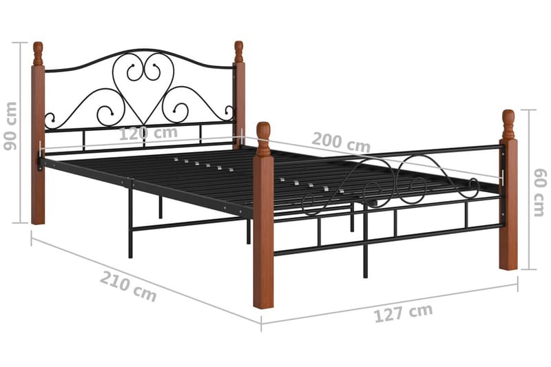 Sengestel 120x200 cm metal sort - Sort - Møbler - Senge - Sengeramme & sengestel