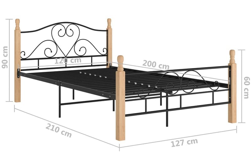 Sengestel 120x200 cm metal sort - Sort - Møbler - Senge - Sengeramme & sengestel