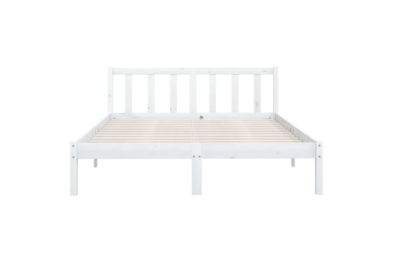 sengestel 135x190 cm UK Double massivt fyrretræ hvid - Hvid - Møbler - Senge - Sengeramme & sengestel