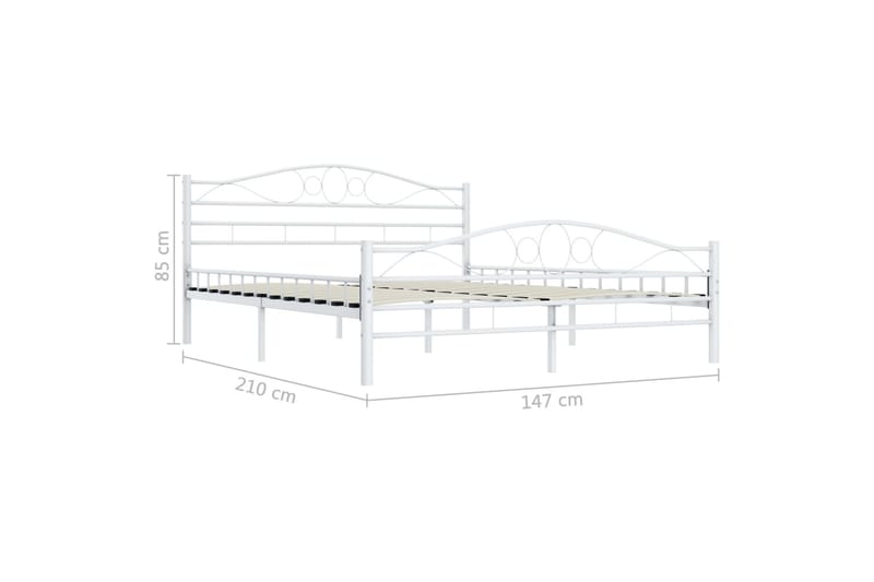 Sengestel 140 X 200 Cm Metal Hvid - Hvid - Møbler - Senge - Sengeramme & sengestel