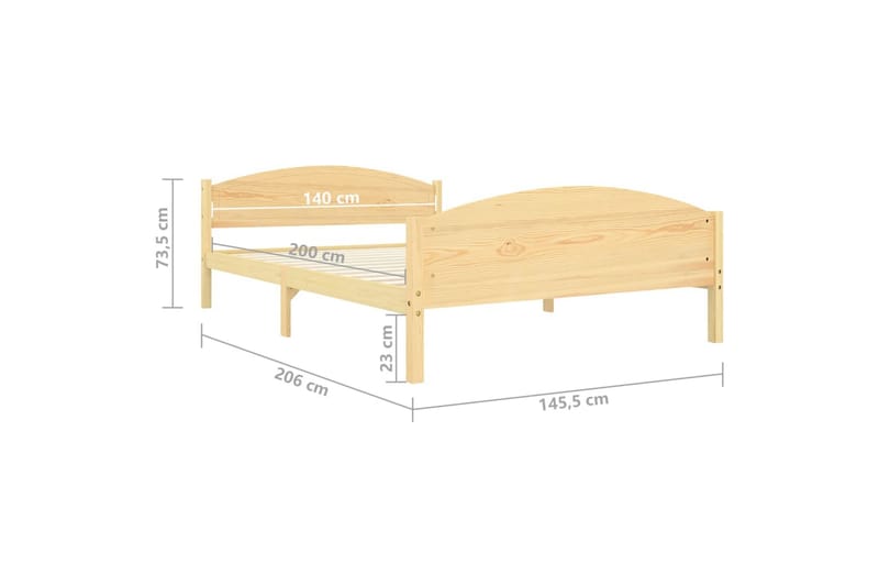 sengestel 140x200 cm massivt fyrretræ - Brun - Møbler - Senge - Sengeramme & sengestel