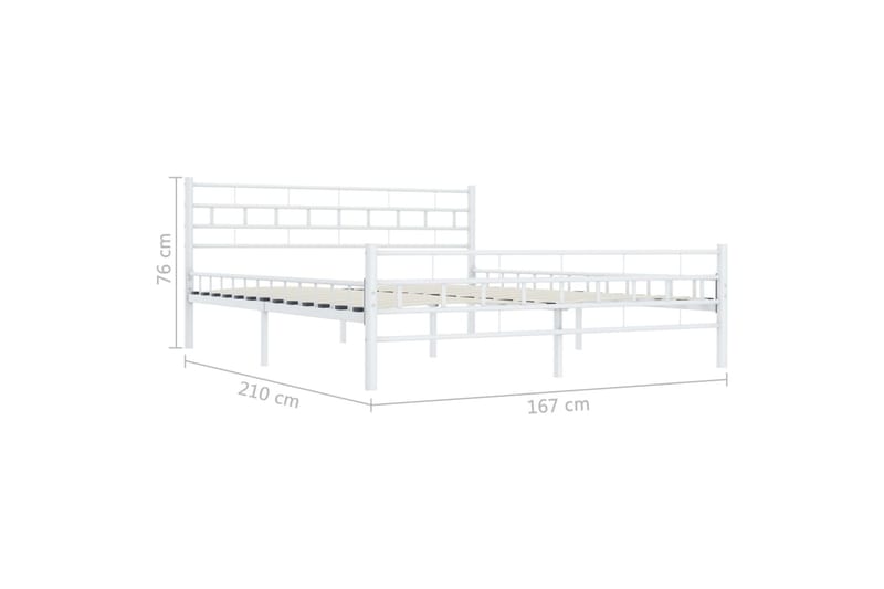 Sengestel 160 X 200 Cm Metal Hvid - Hvid - Møbler - Senge - Sengeramme & sengestel