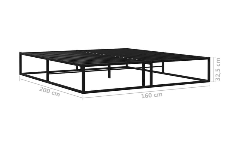 Sengestel 160x200 cm metal sort - Sort - Møbler - Senge - Sengeramme & sengestel