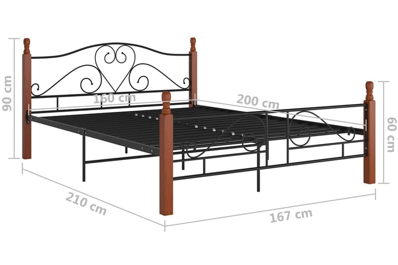 Sengestel 160x200 cm metal sort - Sort - Møbler - Senge - Sengeramme & sengestel