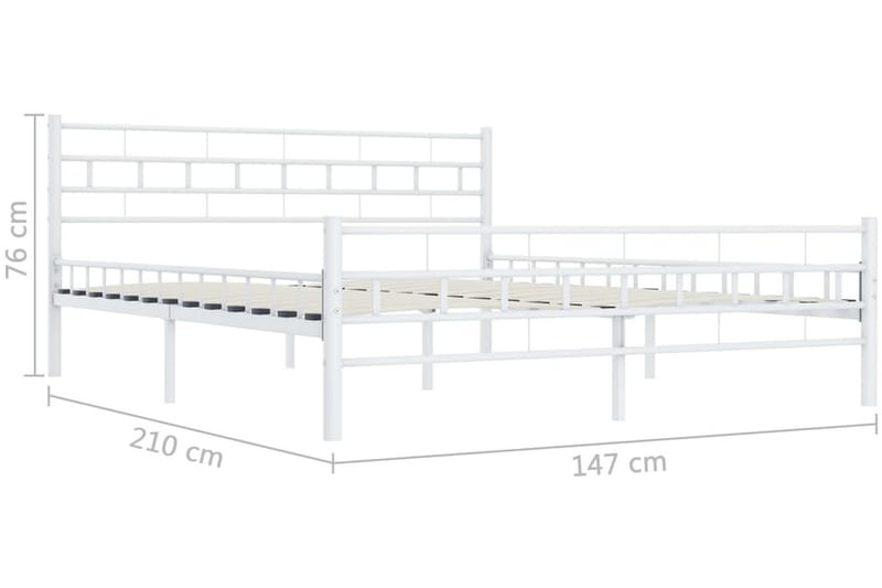 Sengestel 180 X 200 Cm Metal Hvid - Hvid - Møbler - Senge - Sengeramme & sengestel