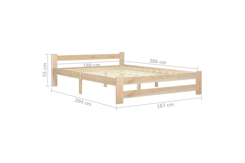 Sengestel 180x200 cm massivt Fyrretræ - Brun - Møbler - Senge - Sengeramme & sengestel