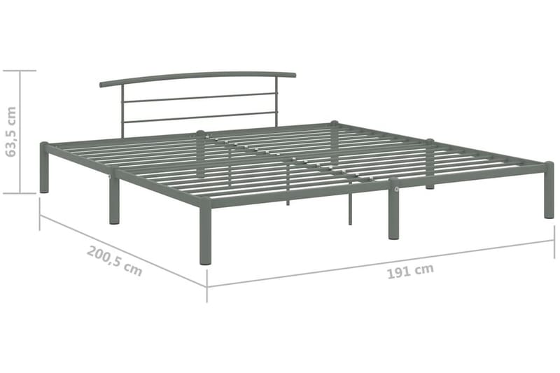 Sengestel 180X200 cm Metal Grå - Møbler - Senge - Sengeramme & sengestel