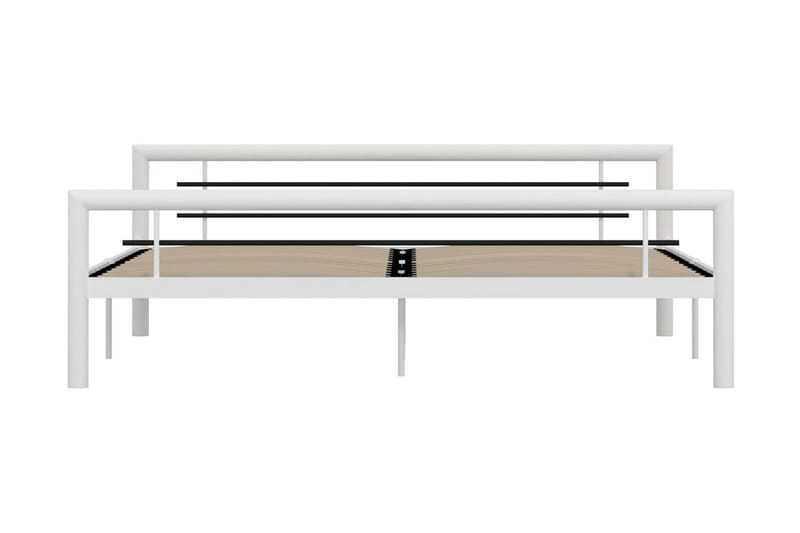 Sengestel 180x200 cm Metal Hvid Og Sort - Hvid - Møbler - Senge - Sengeramme & sengestel