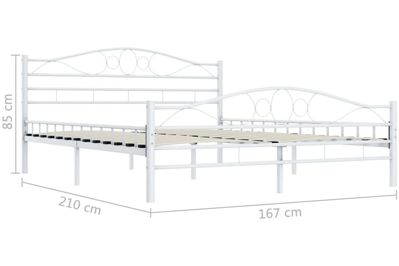 Sengestel 200 X 200 Cm Metal Hvid - Hvid - Møbler - Senge - Sengeramme & sengestel