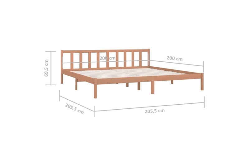 sengestel 200x200 cm massivt fyrretræ gyldenbrun - Brun - Møbler - Senge - Sengeramme & sengestel