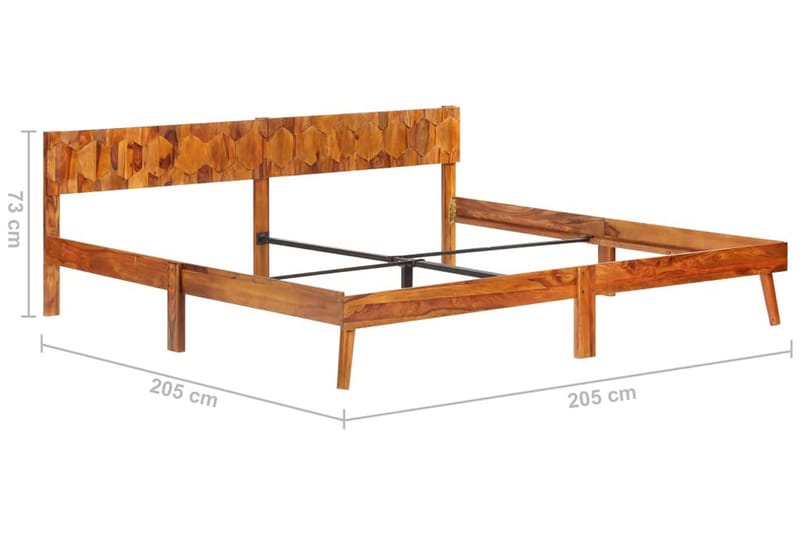 Sengestel 200X200 cm Massivt Sheeshamtræ - Brun - Møbler - Senge - Sengeramme & sengestel