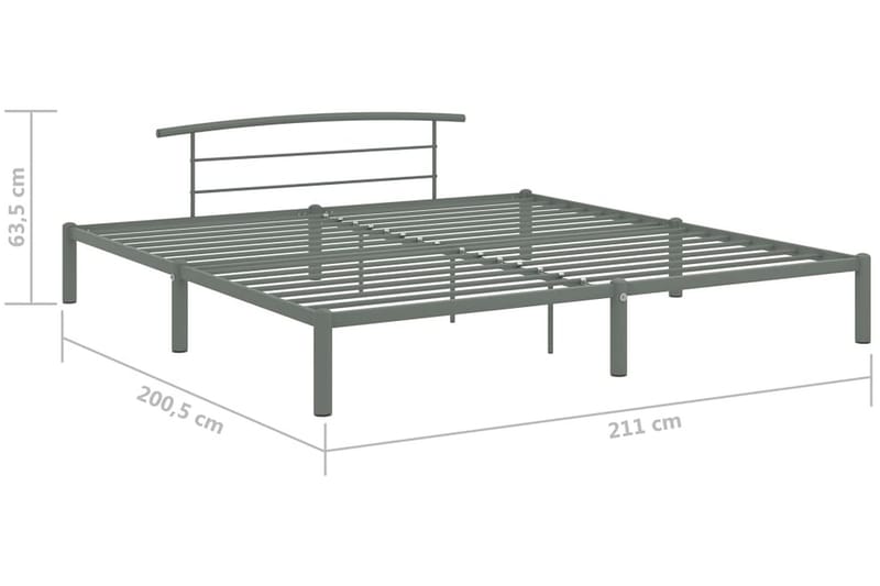 Sengestel 200x200 cm Metal Grå - Møbler - Senge - Sengeramme & sengestel