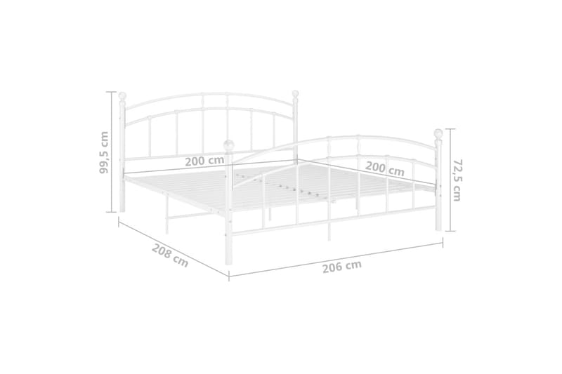 sengestel 200x200 cm metal hvid - Hvid - Møbler - Senge - Sengeramme & sengestel