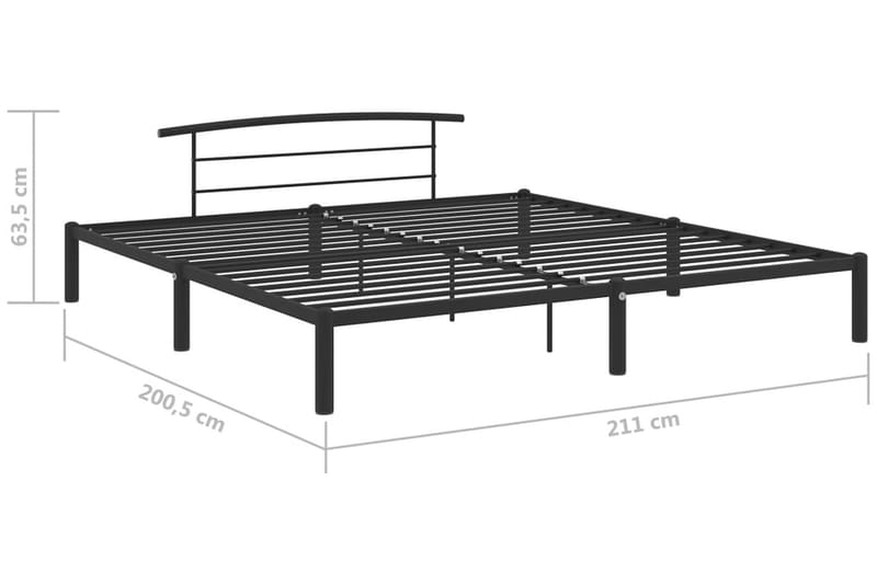 Sengestel 200x200 cm Metal Sort - Møbler - Senge - Sengeramme & sengestel