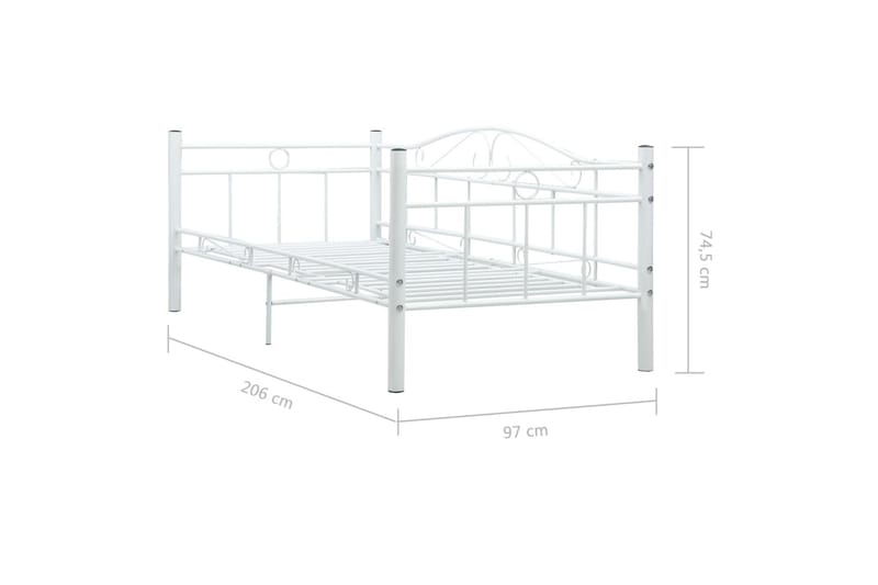 Sengestel 90 X 200 Cm Metal Hvid - Hvid - Møbler - Senge - Sengeramme & sengestel