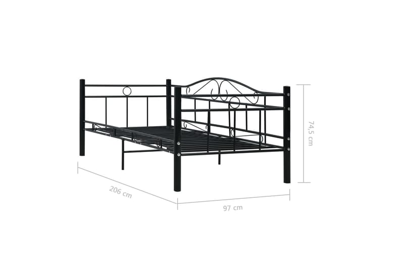 Sengestel 90 X 200 Cm Metal Sort - Sort - Møbler - Senge - Sengeramme & sengestel