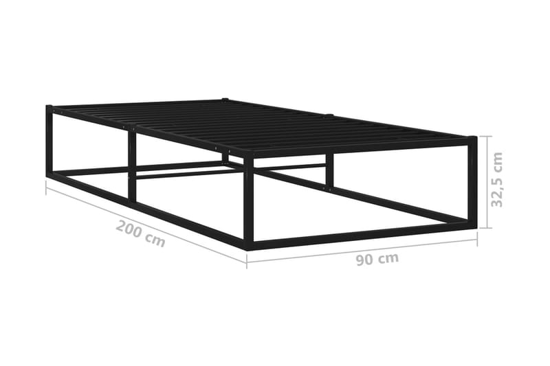 Sengestel 90x200 cm metal sort - Sort - Møbler - Senge - Sengeramme & sengestel