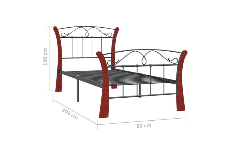 sengestel 90x200 cm metal sort - Sort - Møbler - Senge - Sengeramme & sengestel