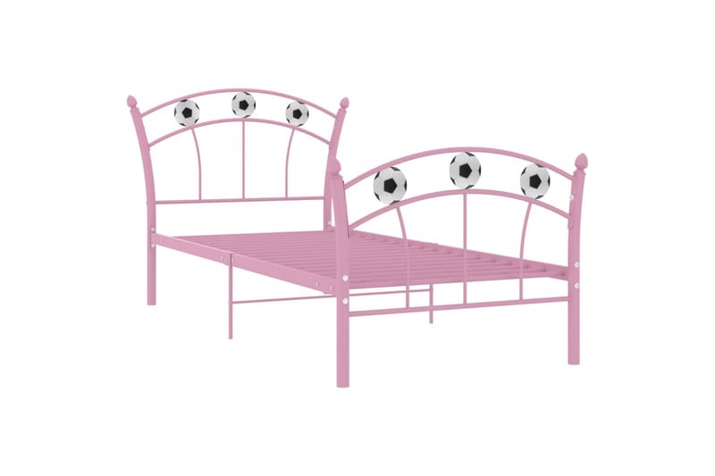 sengestel 90x200 fodbolddesign metal pink - Lyserød - Sengeramme & sengestel