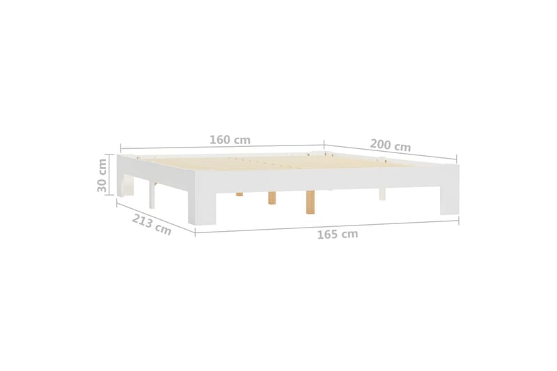 sengestel massivt fyrretræ 160 x 200 cm hvid - Møbler - Senge - Sengeramme & sengestel