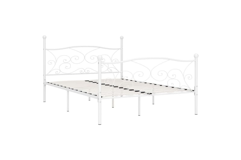 sengestel med lamelbund 120 x 200 cm metal hvid - Hvid - Møbler - Senge - Sengeramme & sengestel