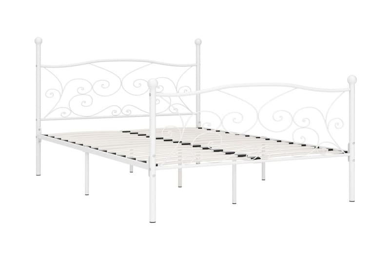 sengestel med lamelbund 140 x 200 cm metal hvid - Hvid - Møbler - Senge - Sengeramme & sengestel