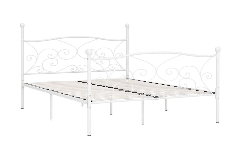 sengestel med lamelbund 180 x 200 cm metal hvid - Hvid - Møbler - Senge - Sengeramme & sengestel