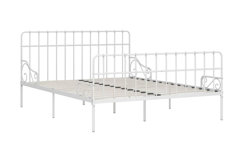 sengestel med lamelbund 200 x 200 cm metal hvid - Hvid - Møbler - Senge - Sengeramme & sengestel