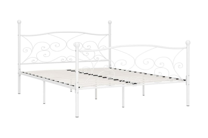 sengestel med lamelbund 200 x 200 cm metal hvid - Hvid - Møbler - Senge - Sengeramme & sengestel