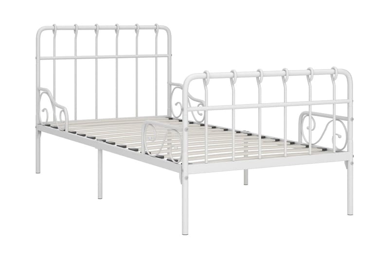 sengestel med lamelbund 90 x 200 cm metal hvid - Hvid - Møbler - Senge - Sengeramme & sengestel