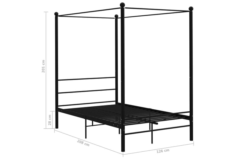 sengestel til himmelseng 120x200 cm metal sort - Sort - Møbler - Senge - Sengeramme & sengestel