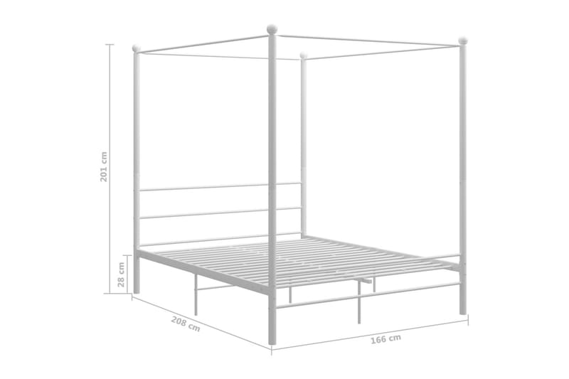 sengestel til himmelseng 160x200 cm metal hvid - Hvid - Møbler - Senge - Sengeramme & sengestel