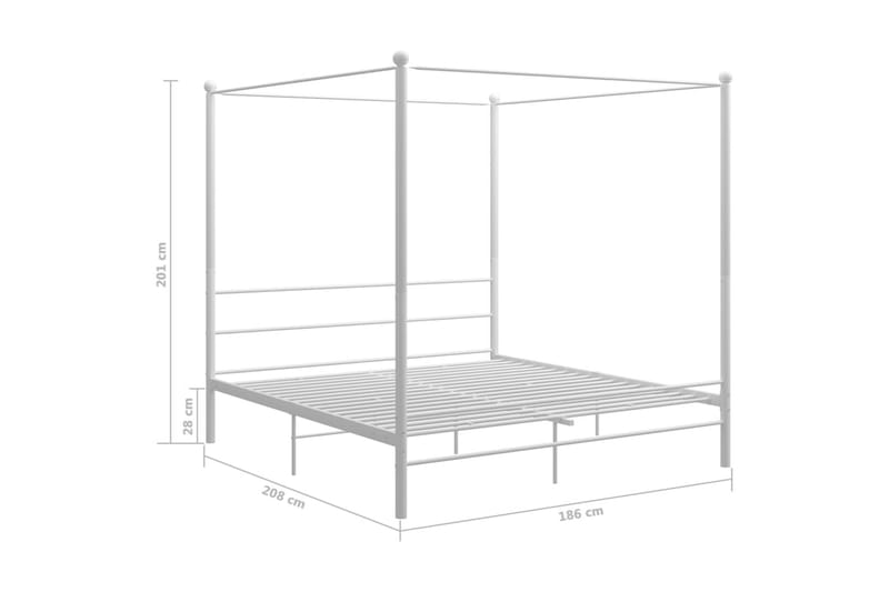 sengestel til himmelseng 180x200 cm metal hvid - Hvid - Møbler - Senge - Sengeramme & sengestel