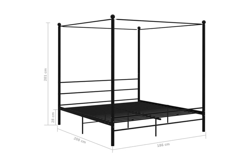 sengestel til himmelseng 180x200 cm metal sort - Sort - Møbler - Senge - Sengeramme & sengestel