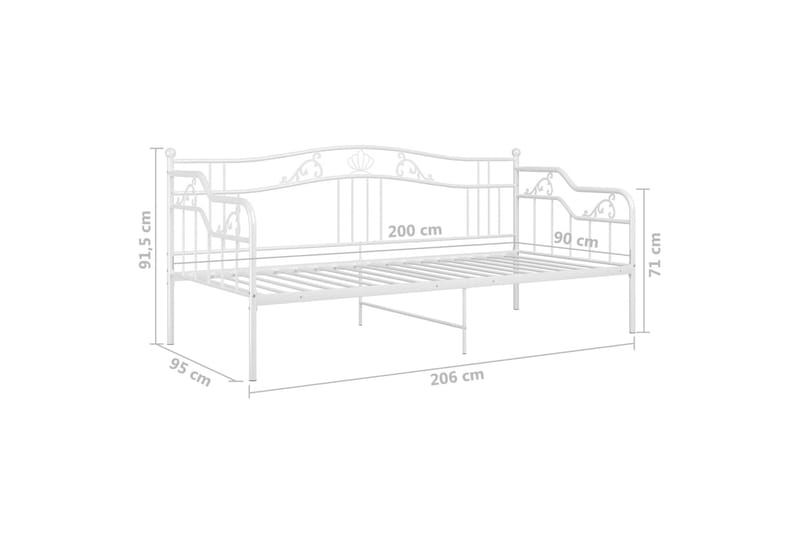 sengestel til sovesofa 90x200 cm metal hvid - Hvid - Møbler - Senge - Sengeramme & sengestel