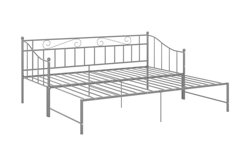 sengestel til udtræksseng 90x200 cm metal grå - Grå - Møbler - Senge - Sengeramme & sengestel